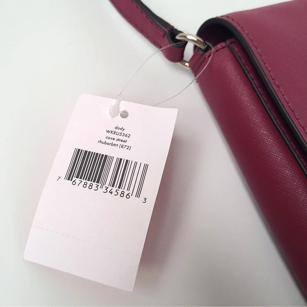 Kate Spade Cove Street Dody Crossbody Leather Bag Purse Handbag Rhubarb Tart New - Picture 3 of 13